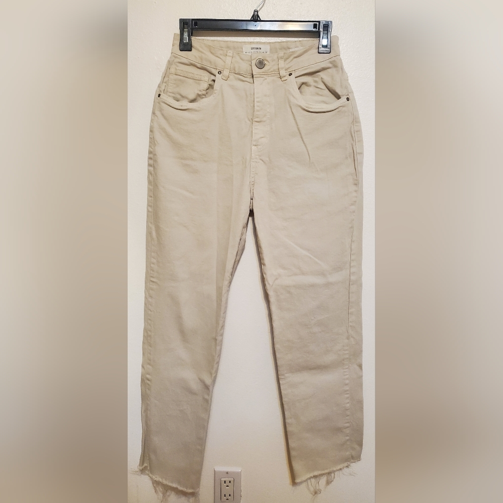 Beige denim jeans